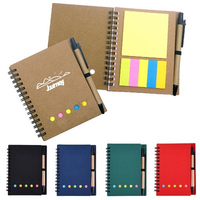 Spiral Sticky Note Notebook with Pen